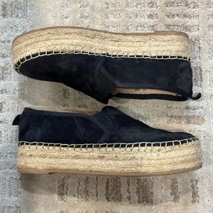 Platform Espadrilles Black Suede Sam Edelman